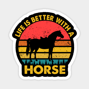 Life Is Better With A Horse Lover Gift Christmas Magnet