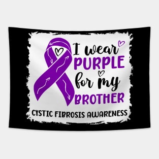 I Wear Purple For My Brother Cystic Fibrosis Awareness Tapestry