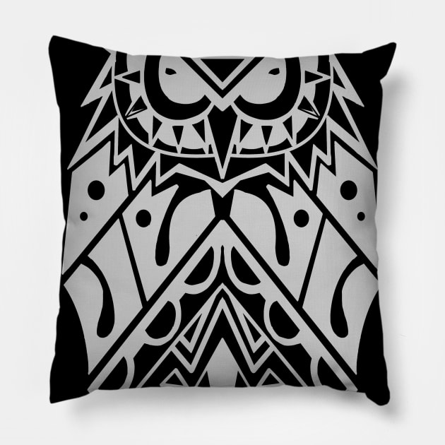 OWL POLYNESIAN ARTWORK Pillow by asulokal