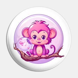 Purple Monkey in a Bubblegum Tree Pin