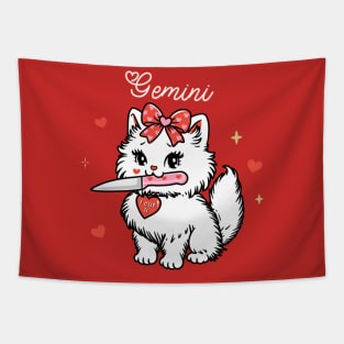 Gemini Sassy Valentines Kitty Tapestry