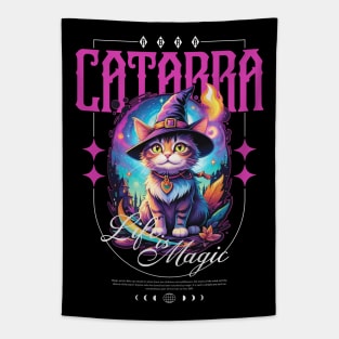 Abracatabra Cat with Witch Hat Tapestry