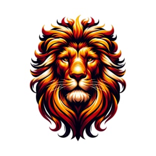 Fiery Lion Spirit Illustration T-Shirt