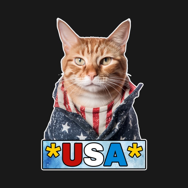 Patriotic Ginger Cat by Corrie Kuipers