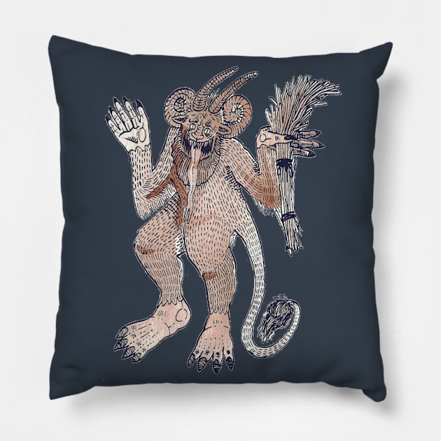 Merry Krampus Pillow by Ballyraven