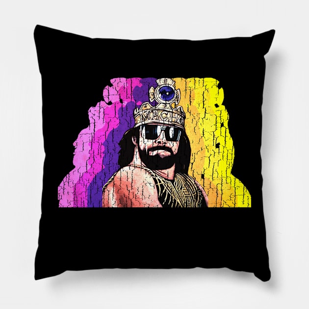 Macho Man Vintage Fade Pillow by Fijakilsa