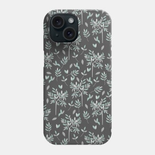 Olive branch pattern in grey Phone Case