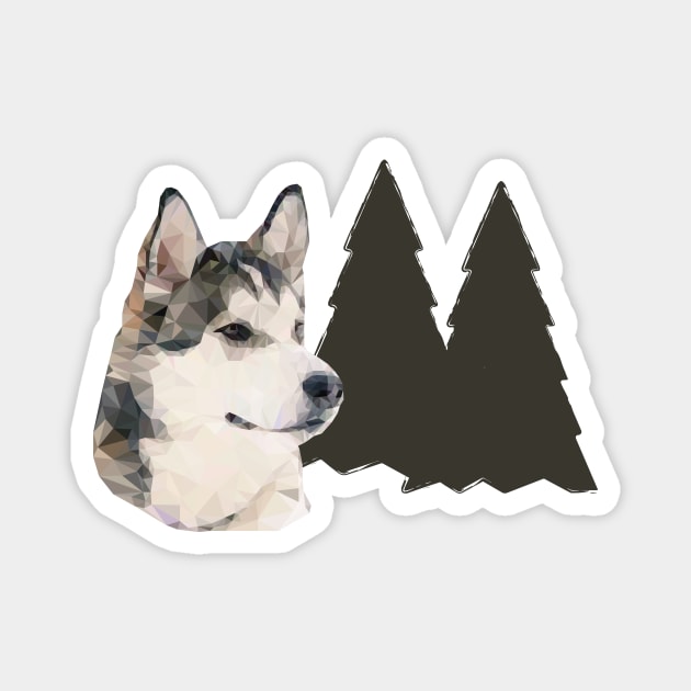 Low Poly Husky Magnet by Kali Farnsworth