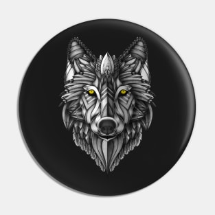 Ornate Wolf Pin