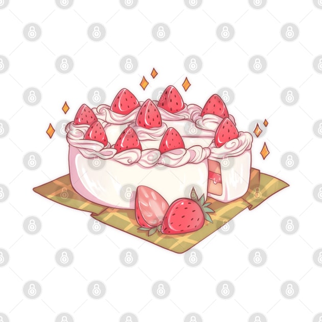 Birthday strawberry cake by Itsacuteart