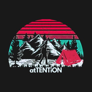 Love camping, tent, atTENTiON, T-Shirt