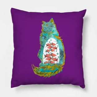 Fish in the Belly of a Blue Cat Pillow