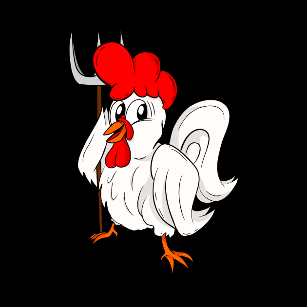 Chicken Farmer Cartoon Rooster Life on Farm by Foxxy Merch