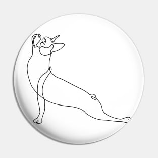 One Line Boston Terrier Upward Facing Dog Pin