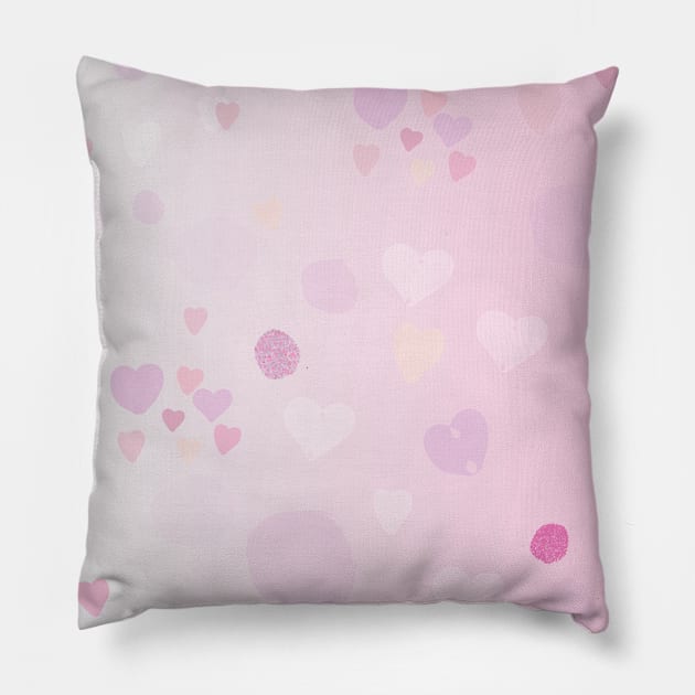 Pink abstract heart background Pillow by GULSENGUNEL