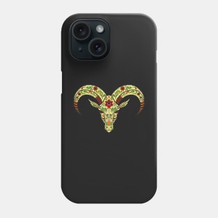 Water buffalo Calavera dark green Phone Case