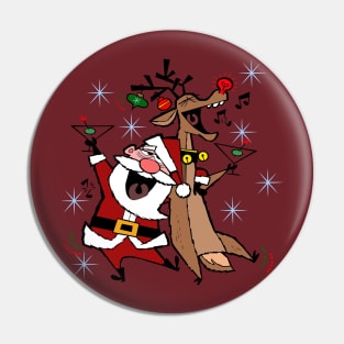 happy Holidays drunk santa Pin