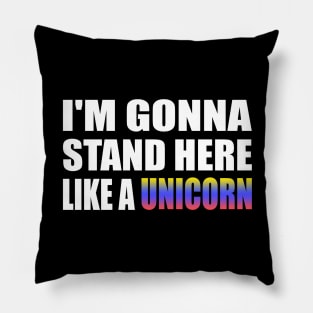 I'm gonna stand here like a unicorn Pillow