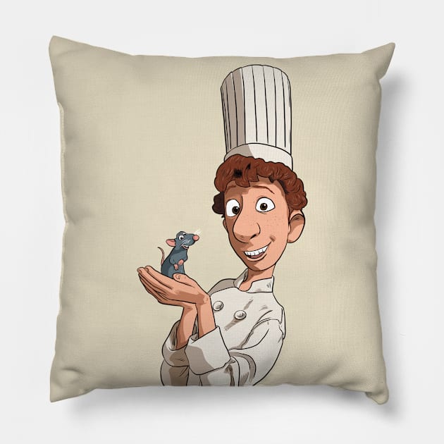 Ratatouille - Remy and Linguini Pillow by Black Snow Comics