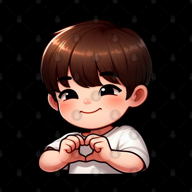 Cool Guy Korean Finger Hearts Kpop by Plushism