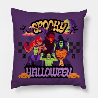 Monster Mash Spooky Halloween Pillow