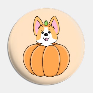 Corgi Pumpkin Halloween Pin