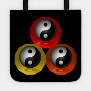 Yin Yang Triangle - Red, Orange and Yellow Tote