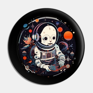 Cosmos Universal Space Traveler Dead Skeleton Pin