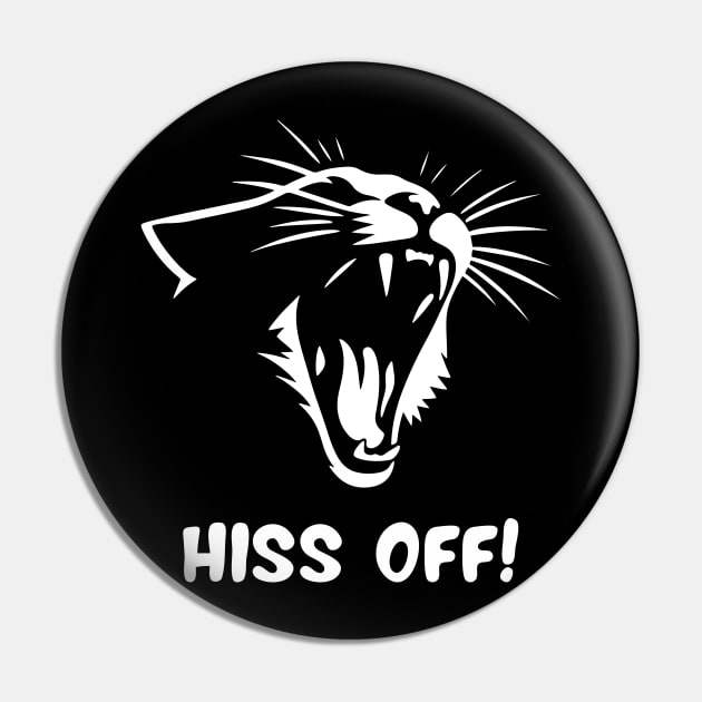 Hiss off! Cat Pin by Batshirt