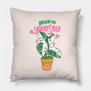 Beleaf in Yourself Monstera Pillow