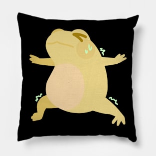 A Yellow Frog Practicing Kung Fu Pillow