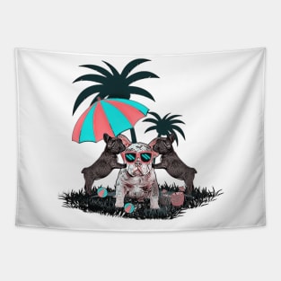 summer bulldog beach Tapestry