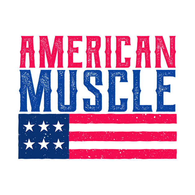 American muscle - Retro vintage American USA flag design by TompasCreations
