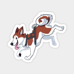 Brown Husky Running Magnet