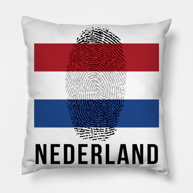 Netherlands Flag DNA Pillow by Rocky Ro Designs