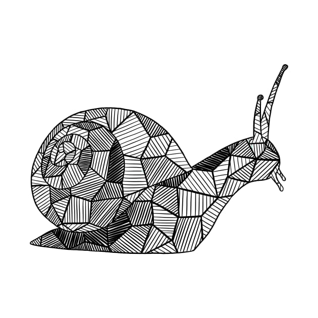 Sketchy Geometric Snail Art by polliadesign