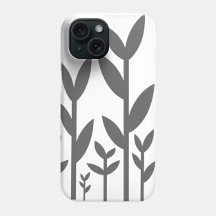 Grey leafy tree plant shoots pattern design Phone Case