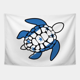 Sea Turtle Honduras Flag Plastic Free Save The Sea Colorful Turtles Caribbean Tapestry