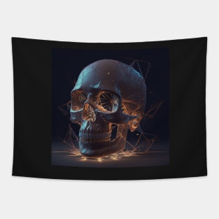 Illuminated Light Fire Skull Tapestry