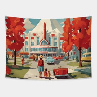 Winnipeg Vintage Retro Travel Tourism Tapestry