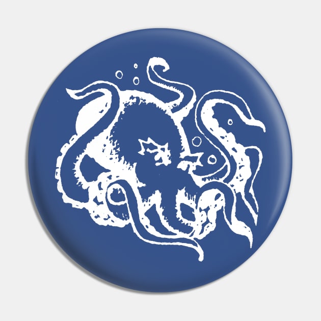 Octopus Blotter Art Pin by BlotterArt