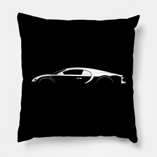 Bugatti Chiron Super Sport Silhouette Pillow by Car-Silhouettes