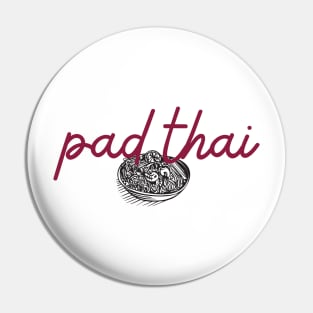 pad thai - maroon red - with sketch Pin