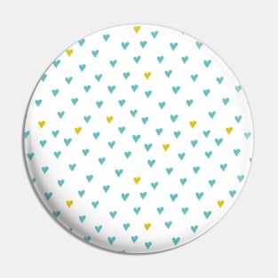 Pattern with blue and yellow hearts Pin