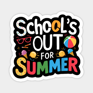 Schools Out For Summer Last Day Of School Teacher Tie Dye Magnet