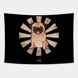 Pug Retro Japanese Tapestry