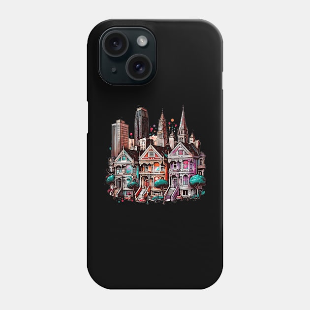 The Painted Ladies landmarks Phone Case by Sil Ly
