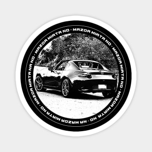 Mazda Miata MX-5 ND Black 'N White 4 (Black Version) Magnet