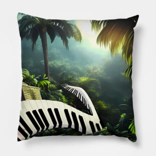 Piano in the jungle Pillow