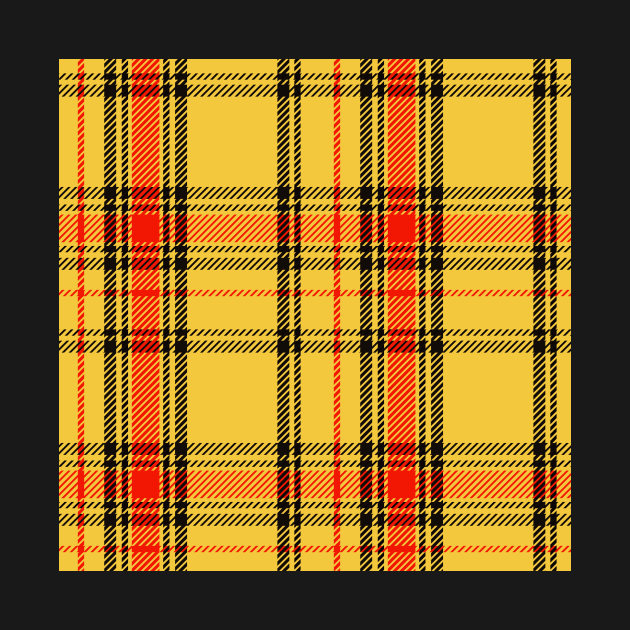 Academia Plaid Tartan in Yellow, Red, and Black by gloobella